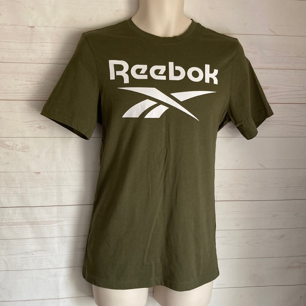 Reebok Size S RI Big Logo Tee Army Green Reebok Graphic T-Shirt